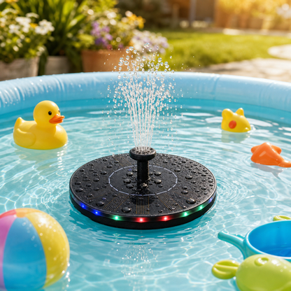 SolarGlow LED fountain toy for sunny kiddie pool water play
