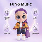 Musical Anime-Style Fashion Doll Set - music play and movable joints details