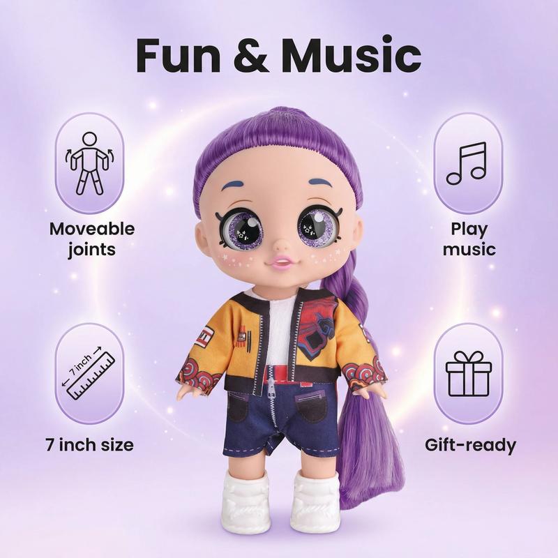 Musical Anime-Style Fashion Doll Set - music play and movable joints details