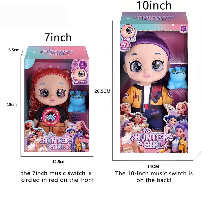 Musical Anime-Style Fashion Doll Set - size comparison details