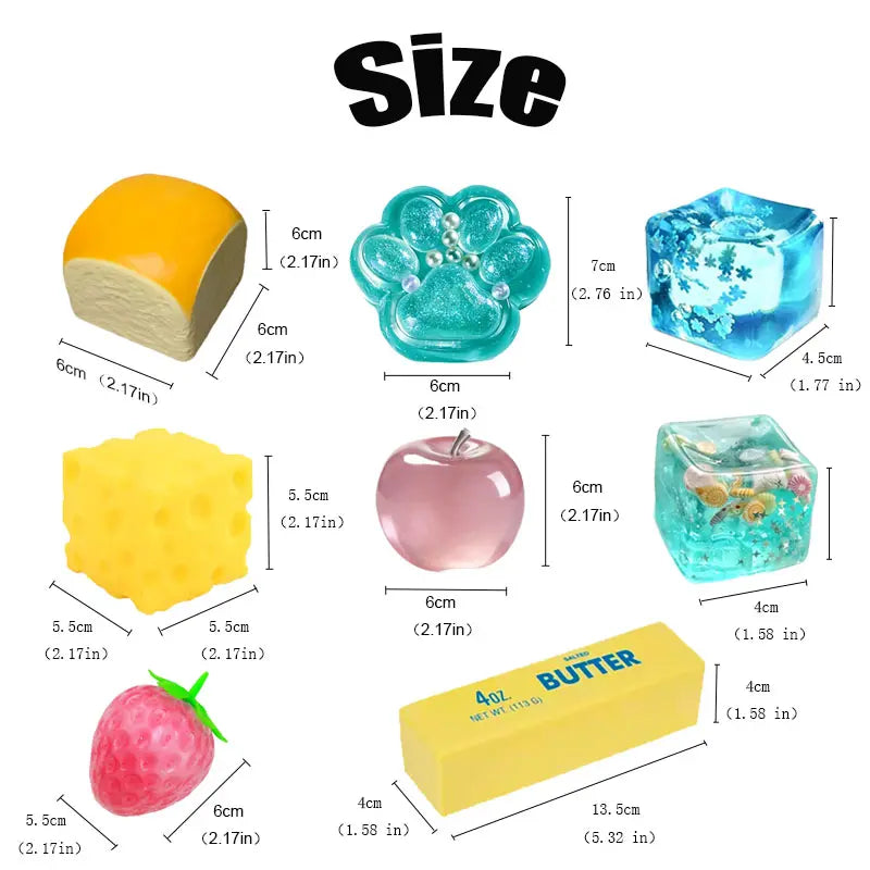 8-Piece Sensory Squishy Toy Gift Box