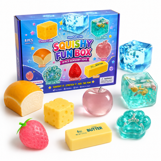 8-Piece Sensory Squishy Toy Gift Box