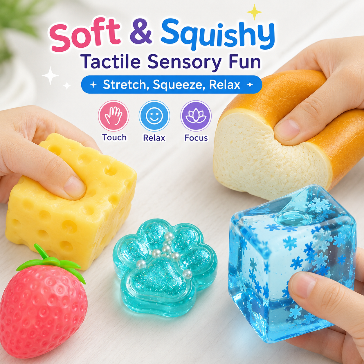 8-Piece Sensory Squishy Toy Gift Box