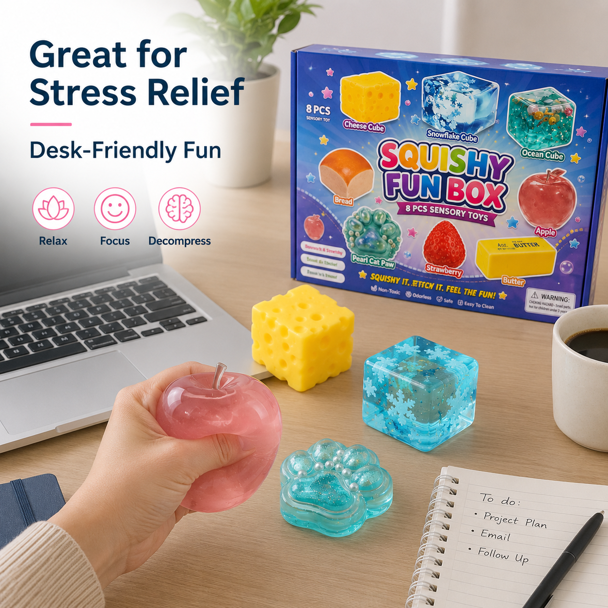 8-Piece Sensory Squishy Toy Gift Box