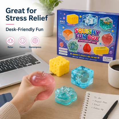8-Piece Sensory Squishy Toy Gift Box