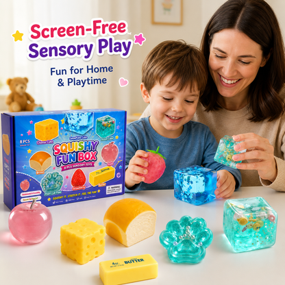 8-Piece Sensory Squishy Toy Gift Box