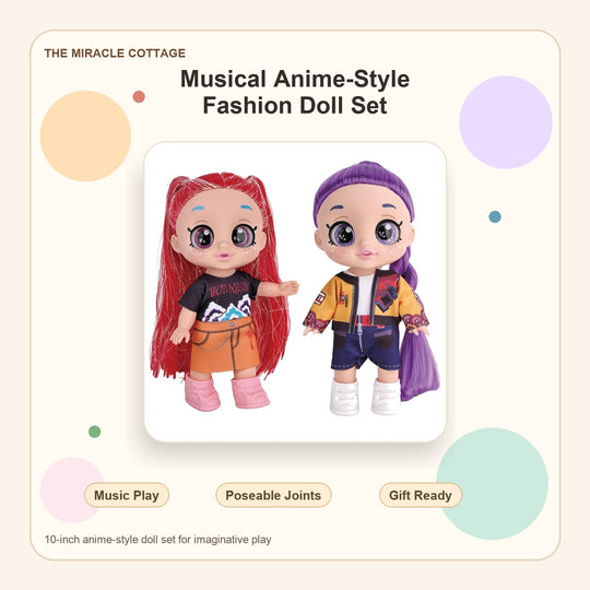Musical Anime-Style Fashion Doll Set