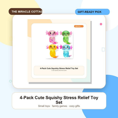 4-Pack Cute Squishy Stress Relief Toy Set - The Miracle Cottage gift-ready main image